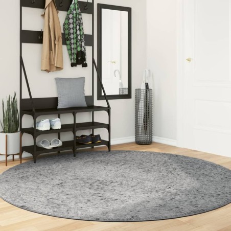 Tapis shaggy PAMPLONA poils longs moderne gris Ø 200 cm 