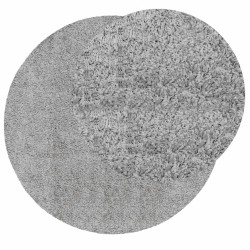 Tapis shaggy PAMPLONA poils longs moderne gris Ø 200 cm 