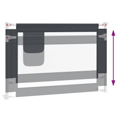Barrière de sécurité de lit d'enfant Gris foncé 100x25 cm Tissu 