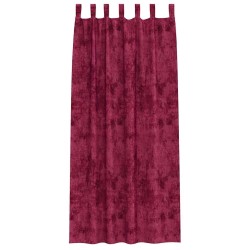 Ensemble de 2 rideaux en velours avec œillets, rouge vin, 260x140 cm 