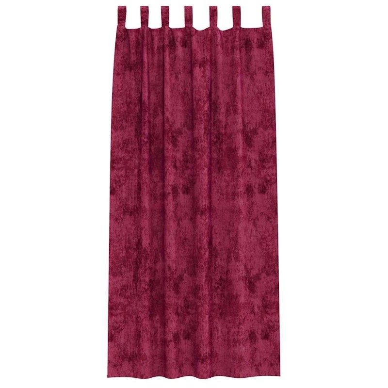 Ensemble de 2 rideaux en velours avec œillets, rouge vin, 260x140 cm 