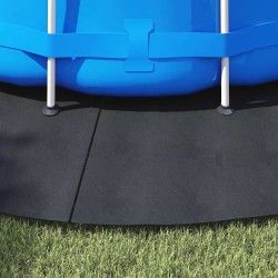 Tapis de piscine noir Ø 458 cm, en tissu non tissé, rond 
