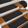 Tapis d'escalier autocollants 10 pièces 65 x 21 x 4 cm Noir Bord rectangulaire 