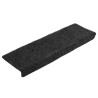 Tapis d'escalier autocollants 10 pièces 65 x 21 x 4 cm Noir Bord rectangulaire 