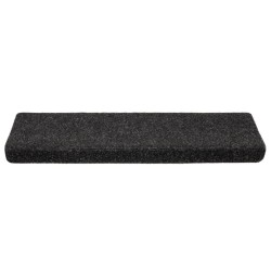 Tapis d'escalier autocollants 10 pièces 65 x 21 x 4 cm Noir Bord rectangulaire 