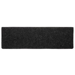 Tapis d'escalier autocollants 10 pièces 65 x 21 x 4 cm Noir Bord rectangulaire 