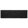 Tapis d'escalier autocollants 10 pièces 65 x 21 x 4 cm Noir Bord rectangulaire 