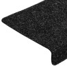 Tapis d'escalier autocollants 10 pièces 65 x 21 x 4 cm Noir Bord rectangulaire 