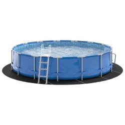 Tapis de sol de piscine noir Ø 550 cm en tissu non tissé rond. 
