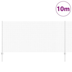 Clôture en Fil Soudé avec 10 Piques U Argent 1.2x10 m Acier 