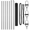Set de Poteaux de Clôture en Métal Ensemble de 2 Gris 