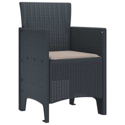 Chaises de jardin avec coussins 2 pcs Anthracite 