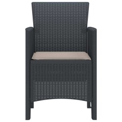 Chaises de jardin avec coussins 2 pcs Anthracite 