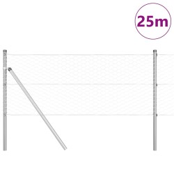 Clôture Hexagonale 0.6 x 25 m en Acier Galvanisé 