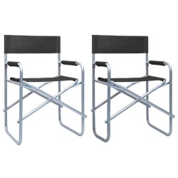 Chaises de metteur en scène lot de 2 Acier Noir 