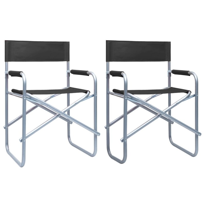 Chaises de metteur en scène lot de 2 Acier Noir 