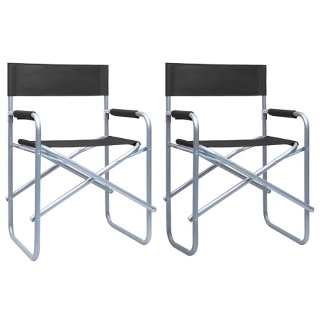 Chaises de metteur en scène lot de 2 Acier Noir 