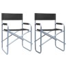 Chaises de metteur en scène lot de 2 Acier Noir 