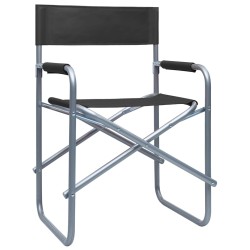 Chaises de metteur en scène lot de 2 Acier Noir 