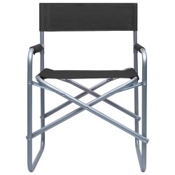 Chaises de metteur en scène lot de 2 Acier Noir 