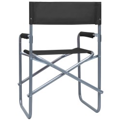 Chaises de metteur en scène lot de 2 Acier Noir 