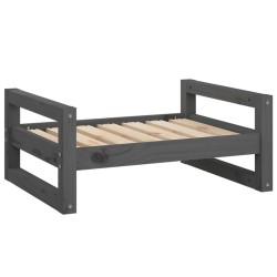 Lit pour chien Gris 65,5x50,5x28 cm Bois de pin solide 