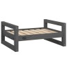 Lit pour chien Gris 65,5x50,5x28 cm Bois de pin solide 
