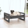 Lit pour chien Gris 65,5x50,5x28 cm Bois de pin solide 