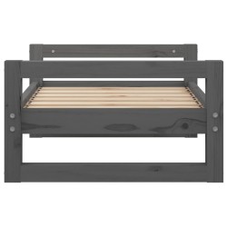 Lit pour chien Gris 65,5x50,5x28 cm Bois de pin solide 
