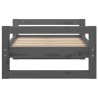 Lit pour chien Gris 65,5x50,5x28 cm Bois de pin solide 
