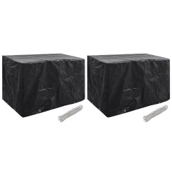 Housses de salon de jardin 2 pcs 8 œillets 140x70x90 cm 