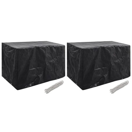 Housses de salon de jardin 2 pcs 8 œillets 140x70x90 cm 
