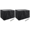 Housses de salon de jardin 2 pcs 8 œillets 140x70x90 cm 