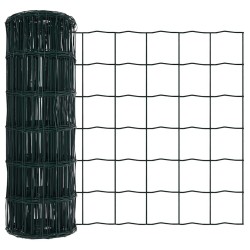 Clôture Euro avec 7 poteaux flasques 0,6 x 10 m en acier galvanisé 