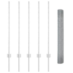 Kit de Clôture en Fil de Fer Ensemble de 2 Acier Galvanisé Durable 