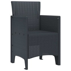Chaises de jardin 2 pcs Anthracite 53 x 49 x 85 cm Plastique 