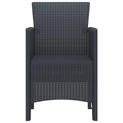 Chaises de jardin 2 pcs Anthracite 53 x 49 x 85 cm Plastique 