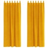 Rideaux occultants avec boucles de suspension 2 pcs Jaune Moutarde Velours 