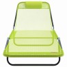 Chaises longues pliantes 2 pcs avec appui-tête en Textilène verte 