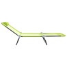 Chaises longues pliantes 2 pcs avec appui-tête en Textilène verte 