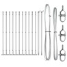 Ensemble de Pieux de Clôture avec Plaques de Base 13 pcs Argent 