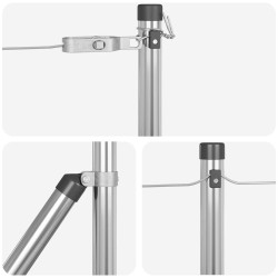 Ensemble de Pieux de Clôture avec Plaques de Base 13 pcs Argent 