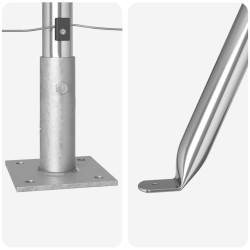 Ensemble de Pieux de Clôture avec Plaques de Base 13 pcs Argent 