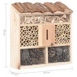 Hôtel à insectes 30x10x30 cm Bois de sapin 