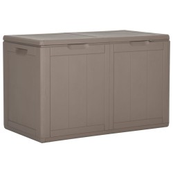 Boîte de rangement de jardin 180 L Marron PP aspect bois 