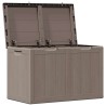 Boîte de rangement de jardin 180 L Marron PP aspect bois 
