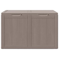 Boîte de rangement de jardin 180 L Marron PP aspect bois 
