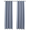 Rideaux occultants avec anneaux en métal 2 pcs Gris 140x245 cm 