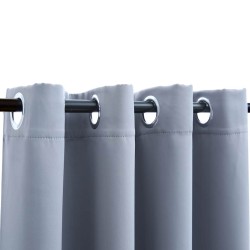 Rideaux occultants avec anneaux en métal 2 pcs Gris 140x245 cm 