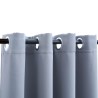 Rideaux occultants avec anneaux en métal 2 pcs Gris 140x245 cm 